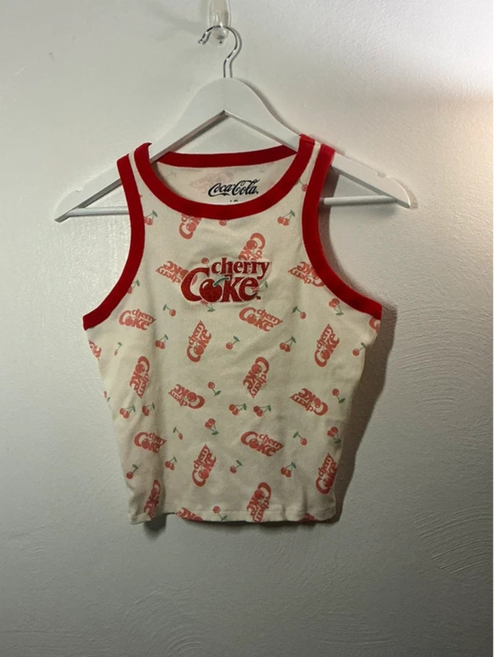 Coca-Cola Cherry Coke Crop Tank Top Size Large